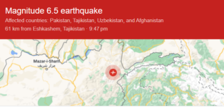 Earthquake today in Pakistan 2023