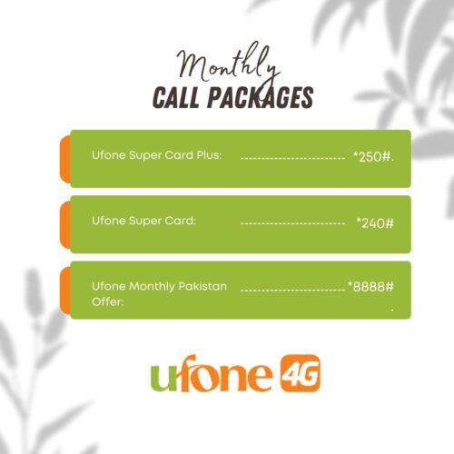 montlhy ufone call packages