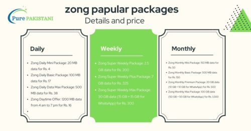 zong internet packages